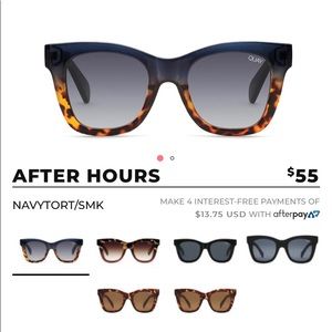 Quay After Hours Sunglasses Tortoise Navy Smoke